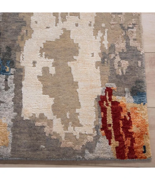 Rizzy Home Evolution Gray/Burgundy EVO443 6 ft. X 9 ft. Rectangle Rug