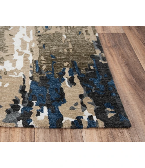 Rizzy Metro Area Rug MET101 7'6" x 9'6" Beige/Blue