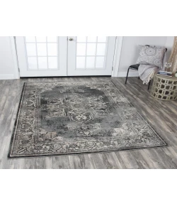 Rizzy Home Panache PN6972 Gray / Black Area Rug 7 ft. 10 in. X 10 ft. 10 in. Rectangle