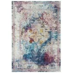 Rizzy Home Princeton PRI104 Cream / Blue Area Rug 3 ft. 11 in. X 5 ft. 6 in. Rectangle