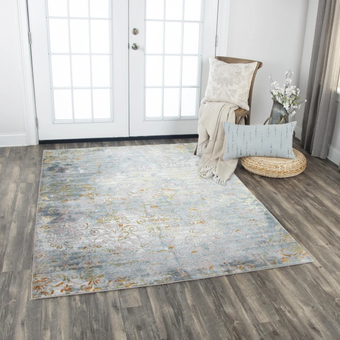 Rizzy Princeton Area Rug PRI106 8'10" x 11'10" Blue/Gray