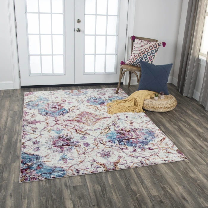 Rizzy Princeton Area Rug PRI110 5' x 7' Cream/Blue