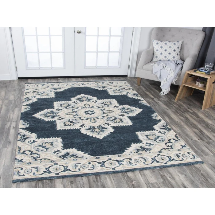 Rizzy Resonant Area Rug RS070B 5' x 8' Dark Blue