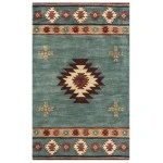 Rizzy Home Southwest SU2008 Green Area Rug 2 ft. 6 in. X 8 ft. Runner