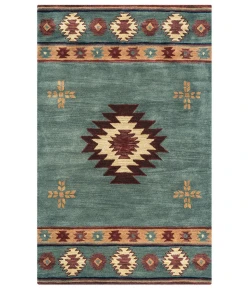 Rizzy Home Southwest SU2008 Green Area Rug 8 ft. X 10 ft. Rectangle