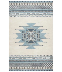 Rizzy Home Southwest SU567A Blue / Ivory Area Rug 8 ft. X 10 ft. Rectangle
