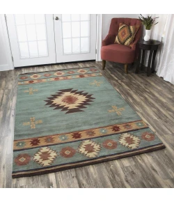Rizzy Home Southwest SU2008 Green Area Rug 8 ft. X 10 ft. Rectangle