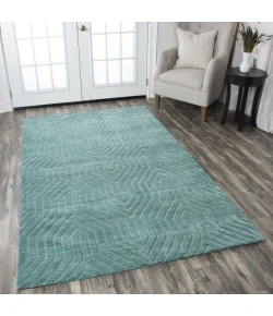 Rizzy Home Technique TC8577 Aqua Area Rug 8 ft. X 8 ft. Round