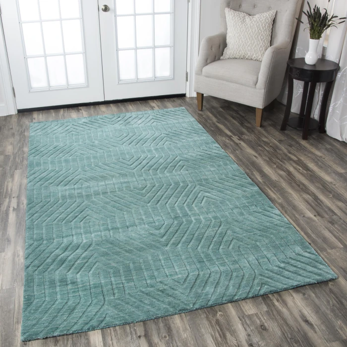 Rizzy Technique Area Rug TC8577 2'6" x 8' Blue / Dark Teal