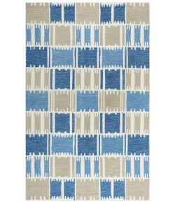 Rizzy Home Tetra TET102 Blue / Beige Area Rug 8 ft. 9 in. X 11 ft. 9 in. Rectangle