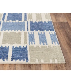 Rizzy Home Tetra TET102 Blue / Beige Area Rug 8 ft. 9 in. X 11 ft. 9 in. Rectangle