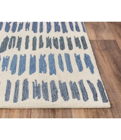 Rizzy Home Tetra TET109 Ivory / Blue Area Rug 8 ft. 9 in. X 11 ft. 9 in. Rectangle