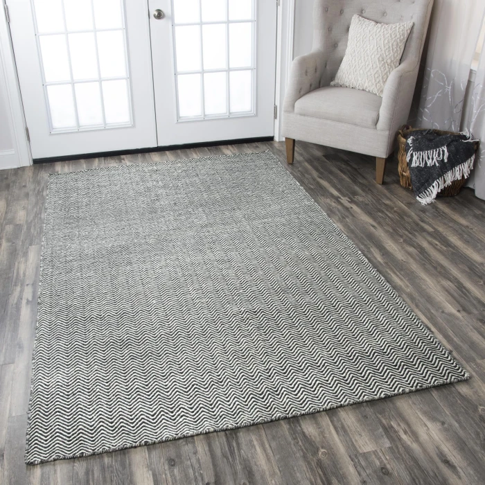 Rizzy Twist Area Rug TW2966 5' x 8' Black
