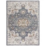 Rizzy Home Ventura VRA750 Blue Area Rug 5 ft. X 8 ft. Rectangle