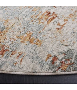 Safavieh Adrianna ADN200 Blue / Rust 6'-7" X 6'-7" Round Area Rug