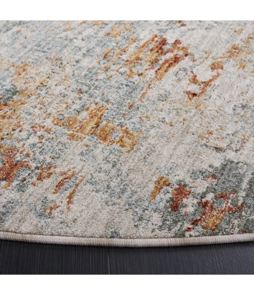 Safavieh Adrianna ADN200 Blue / Rust 6'-7" X 6'-7" Round Area Rug