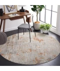 Safavieh Adrianna ADN200 Blue / Rust 6'-7" X 6'-7" Round Area Rug