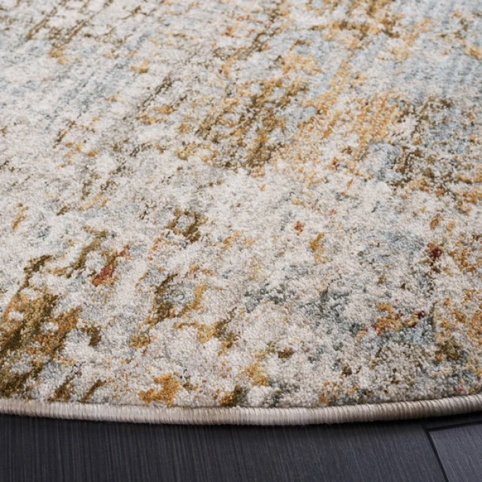 Safavieh Adrianna ADN202 Blue / Gold 6'-7" X 6'-7" Round Area Rug