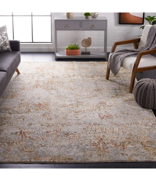 Safavieh Adrianna ADN204 Blue / Gold 6'-7" X 6'-7" Square Area Rug