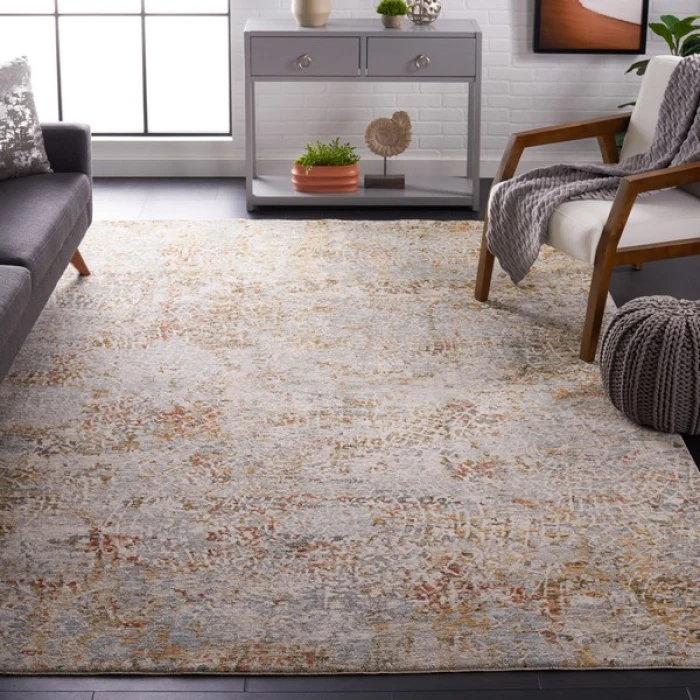 Safavieh Adrianna ADN204 Blue / Gold 5'-3" X 7'-6" Rectangle Area Rug