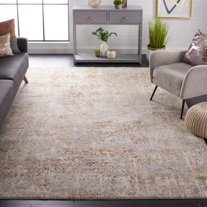 Safavieh Adrianna ADN206 Blue / Gold 6'-7" X 6'-7" Square Area Rug