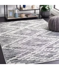 Safavieh Alamo ALM717 Charcoal / Ivory 4' X 6' Rectangle Area Rug