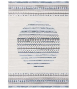 Safavieh Alamo ALM775 Ivory / Navy 5'-3" X 7'-6" Rectangle Area Rug