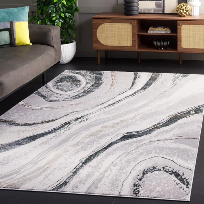 Safavieh Alenia ALN103 Grey / Ivory 5'-2" X 7' Rectangle Area Rug
