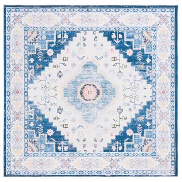 Safavieh Arizona ARZ107 Navy / Ivory 6' X 6' Square Area Rug