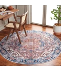 Safavieh Arizona ARZ109 Red / Navy 6' X 6' Round Area Rug