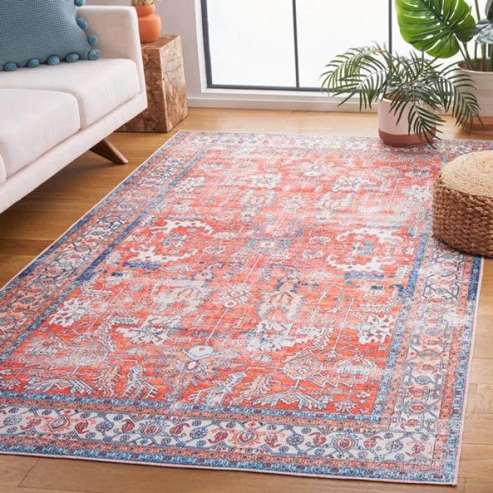 Safavieh Arizona ARZ119 Rust / Aqua 6' X 9' Rectangle Area Rug