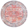 Safavieh Arizona ARZ119 Rust / Aqua 6' X 6' Round Area Rug