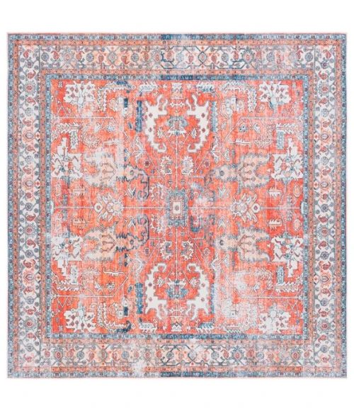 Safavieh Arizona ARZ119 Rust / Aqua 6' X 6' Square Area Rug