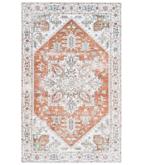 Safavieh Arizona ARZ120 Ivory / Rust 6' X 9' Rectangle Area Rug