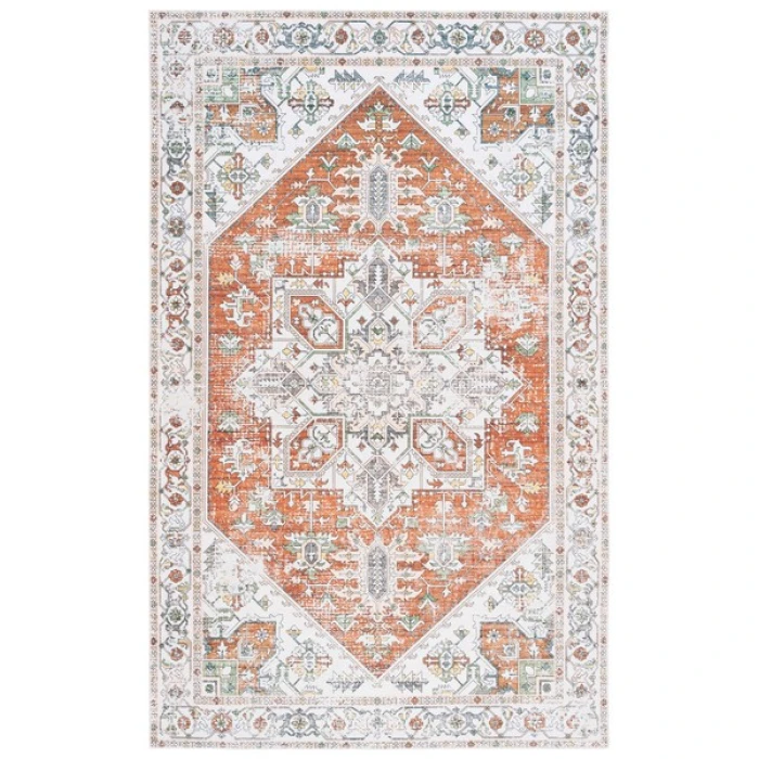 Safavieh Arizona ARZ120 Ivory / Rust 4' X 6' Rectangle Area Rug