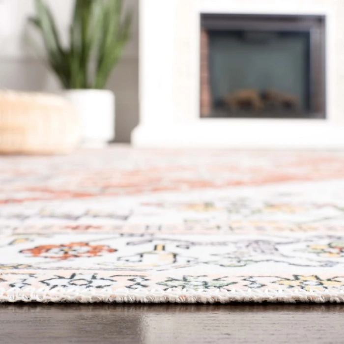 Safavieh Arizona ARZ120 Ivory / Rust 2'-6" X 8' Runner Area Rug