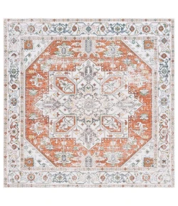 Safavieh Arizona ARZ120 Ivory / Rust 6' X 6' Square Area Rug