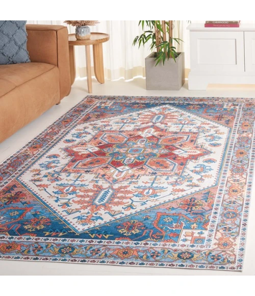 Safavieh Arizona ARZ120 Rust / Navy 6' X 6' Square Area Rug