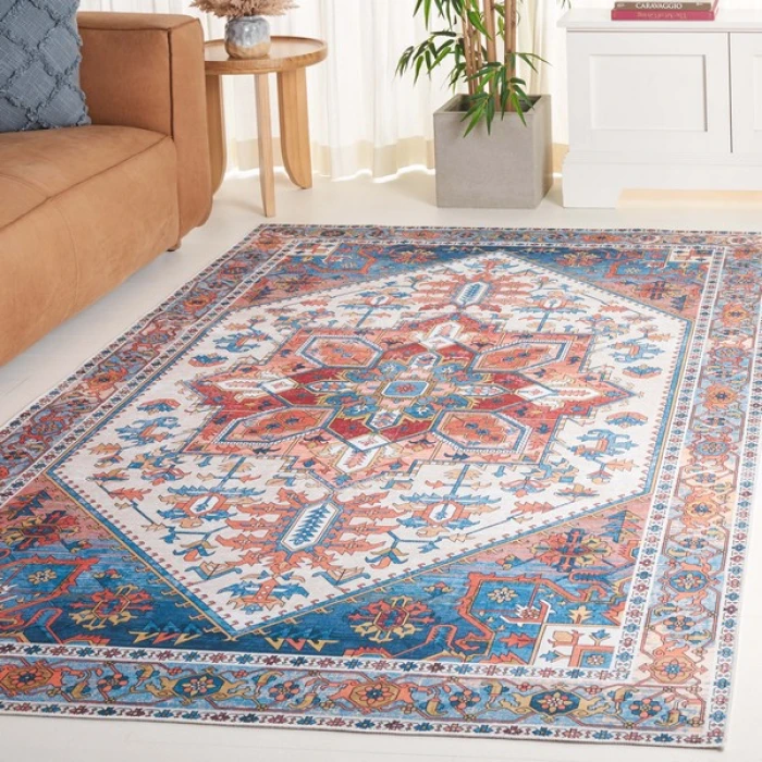 Safavieh Arizona ARZ120 Rust / Navy 4' X 6' Rectangle Area Rug