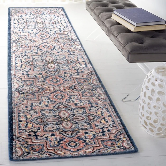 Safavieh Astoria ASA400 Blue / Beige 2'-2" X 8' Runner Area Rug