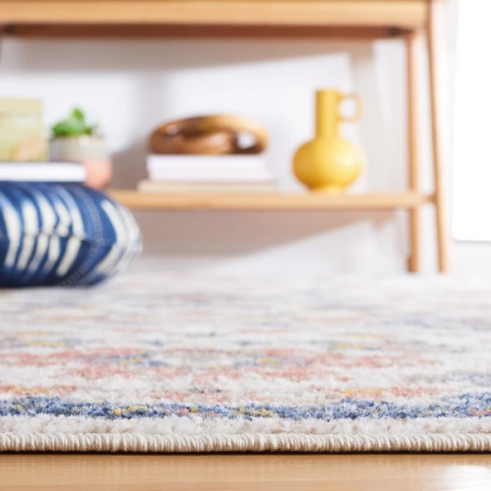 Safavieh Astoria ASA410 Beige / Blue 6'-7" X 6'-7" Square Area Rug