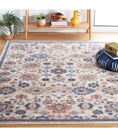 Safavieh Astoria ASA410 Beige / Blue 6'-7" X 6'-7" Square Area Rug