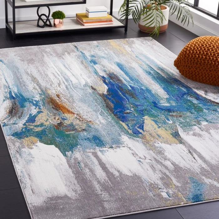 Safavieh Art Studio ASD114 Light Grey / Blue 4' X 6' Rectangle Area Rug