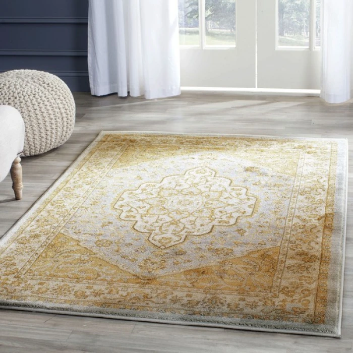 Safavieh Austin AUS1580 Light Grey / Gold 9'-6" X 13' Rectangle Area Rug