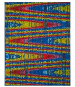 Safavieh Aztec AZT203 Blue / Multi 5'-1" X 7'-6" Rectangle Area Rug