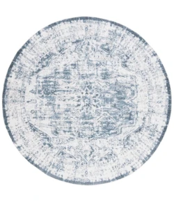Safavieh Baltimore BAL850 Light Grey / Blue 6'-7" X 6'-7" Round Area Rug