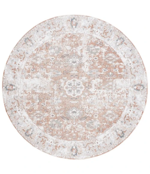 Safavieh Baltimore BAL852 Ivory / Rust 6'-7" X 6'-7" Round Area Rug