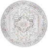 Safavieh Baltimore BAL854 Light Grey / Rust 6'-7" X 6'-7" Round Area Rug