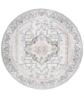 Safavieh Baltimore BAL854 Light Grey / Rust 6'-7" X 6'-7" Round Area Rug