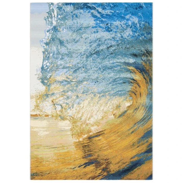 Safavieh Barbados BAR510 Blue / Gold 8'-0" x 10'-5" Rectangle Area Rug